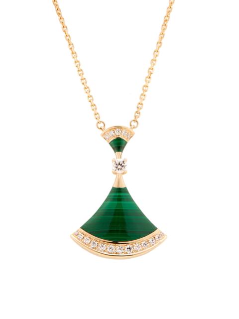 BVLGARI Divas의 꿈 18ct 로즈 골드, 0.28 화려한 컷 다이아몬드와 모라치테 펜던트 목걸이