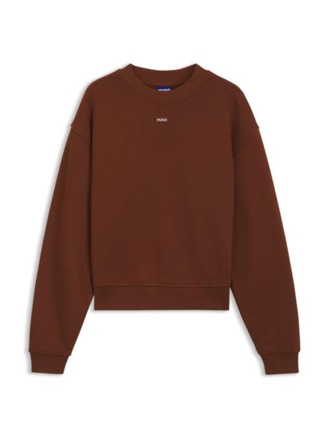 HUGO COTTON-TERRY SWEATSHIRT WITH LOGO BADGE