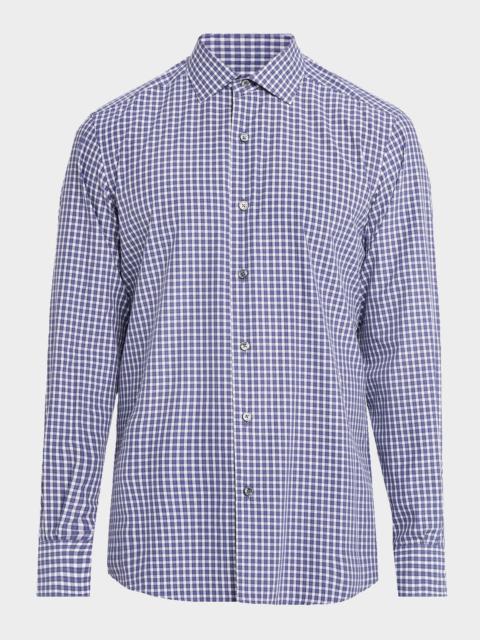 ZEGNA Men's Petite Plaid Cotton Button-Down Shirt