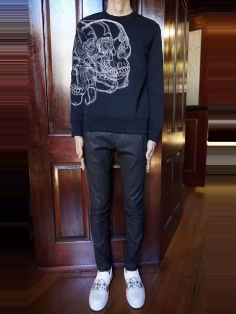 Alexander McQueen Alexander McQueen SS16 Black 3D Skull Embroidered Cotton Sweater