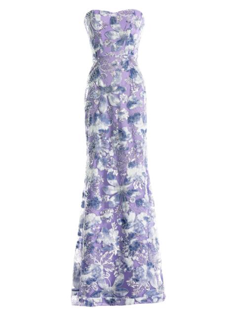 Dress The Population Women's Sheridan Sequined Strapless Mermaid Gown - Lilac Multi