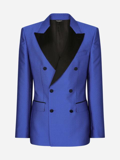 Double-breasted jacquard Sicilia-fit tuxedo jacket