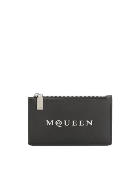 Alexander McQueen debossed-logo zipped cardholder