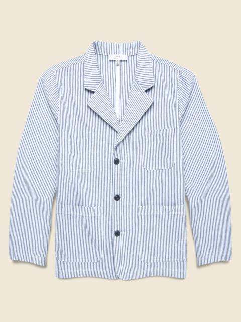 Save Khaki United Hemp Stripe Blazer - Natural/Navy