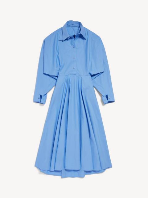 BALENCIAGA Women's Long Poplin Dress in Light Blue
