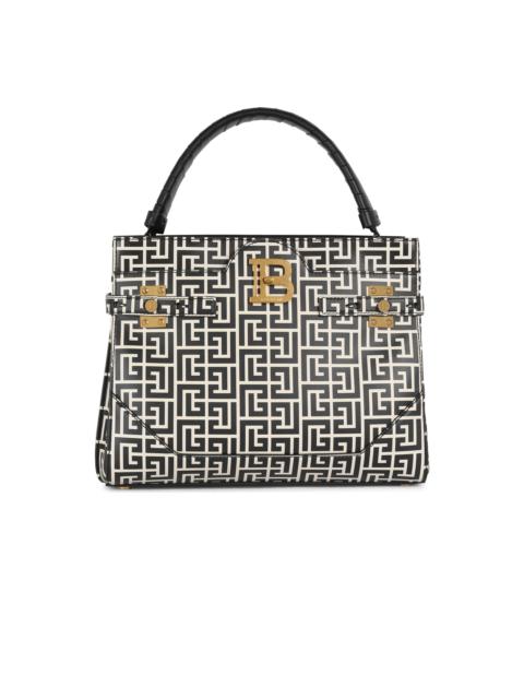 Balmain Bicolor print leather B-Buzz Top Handle bag