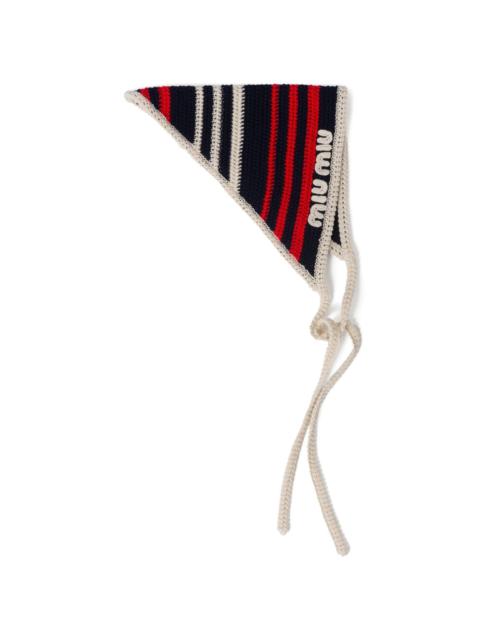 Miu Miu striped crochet bandana