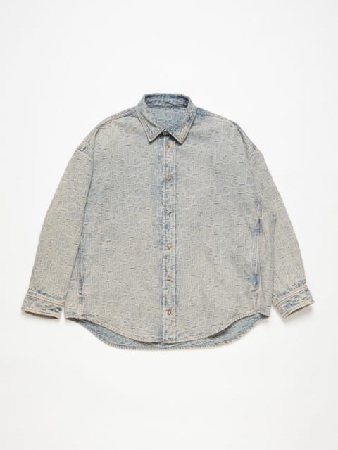 Acne Studios Monogram denim shirt - Relaxed fit - Blue/beige