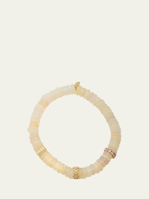 SYDNEY EVAN Cocktail Daisy Rondelle on Ethiopian Beaded Bracelet