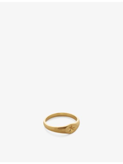 MONICA VINADER Guiding Star 18ct yellow gold-plated vermeil recycled sterling silver signet ring