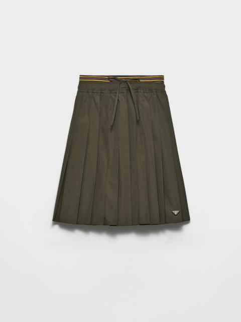 Prada Pleated poplin midi-skirt