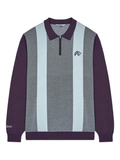 malbon zip striped sweater