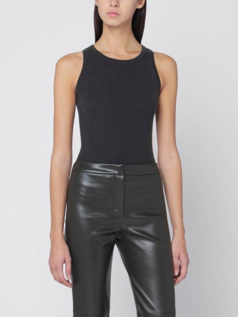 'S Max Mara Green ribbed tank top in wool and cashmere