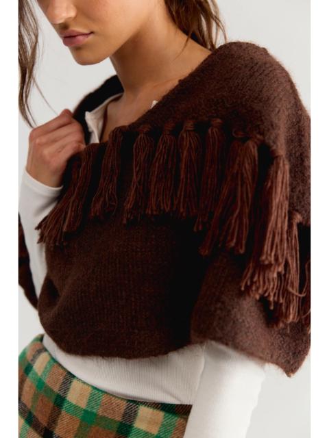 FREE PEOPLE Cabin Fever Fringe Capelet