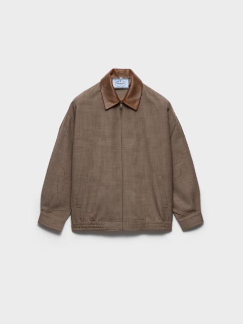 Prada Houndstooth wool blouson jacket