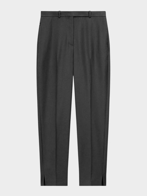 Theory High-Waist Virgin Wool Tapered Ankle Pants