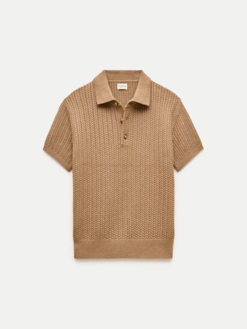 J.CREW Short-sleeve cable-knit cotton sweater-polo