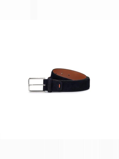 Santoni Blue suede adjustable belt