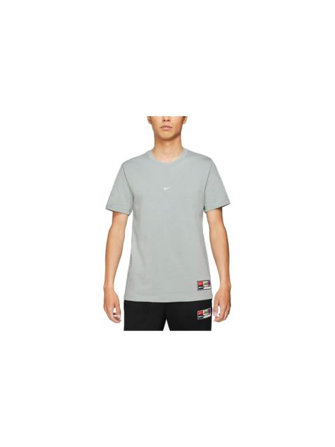 Nike 나이키 Fc 티 Seasonal Grph H 뒤 큰 로고 인쇄 스포츠 둥근 목 짧은 소매 회색 DH3703-019