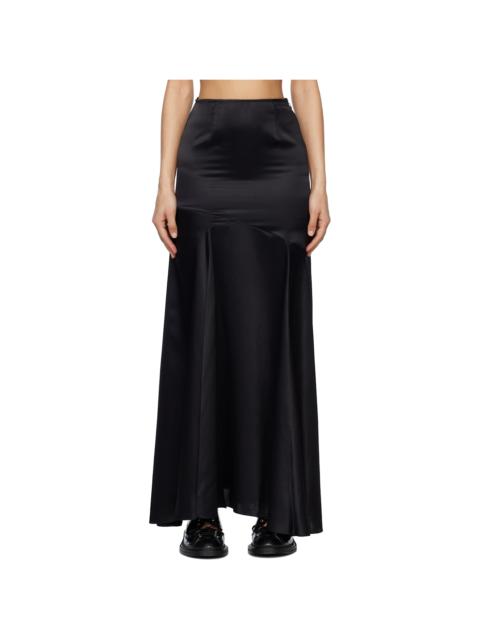 Simone Rocha Black Long Slit Bias Cut Maxi Skirt