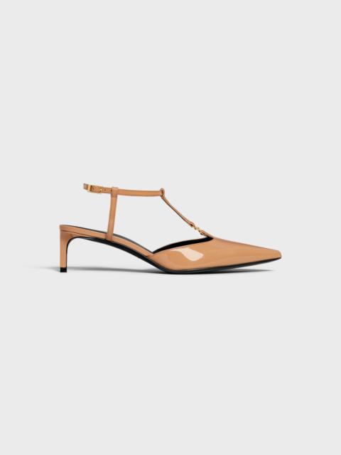 CELINE CELINE KITTEN T-BAR STRAP PUMP in PATENT CALFSKIN