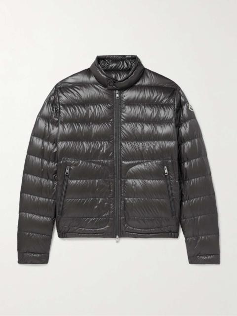 Acorus Logo-Appliquéd Quilted Glossed-Shell Down Jacket