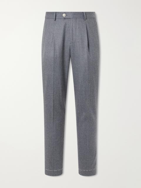 Brunello Cucinelli Straight-Leg Pleated Wool Trousers