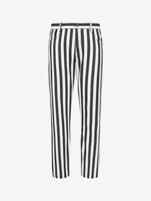 Moschino ARCHIVE STRIPES COTTON-BLEND TROUSERS