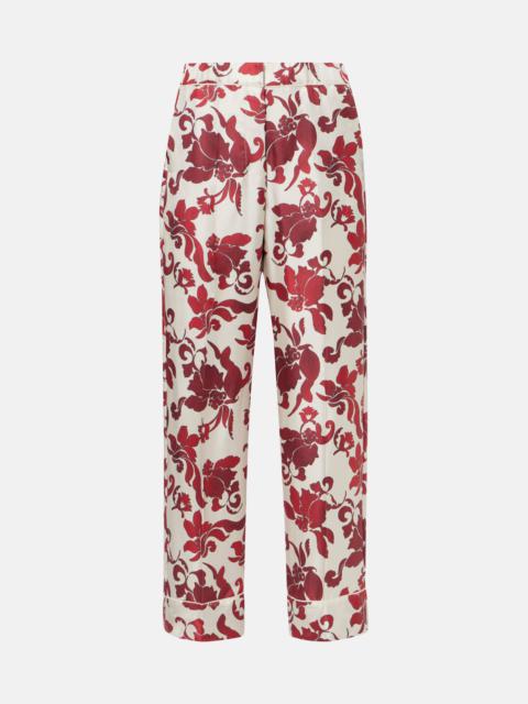 'S Max Mara Leda printed silk wide-leg pants