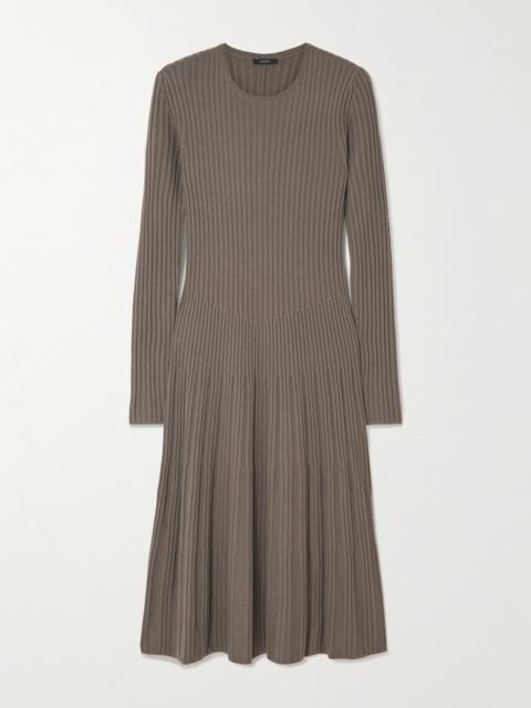 JOSEPH Ribbed Merino Wool Midi Dress