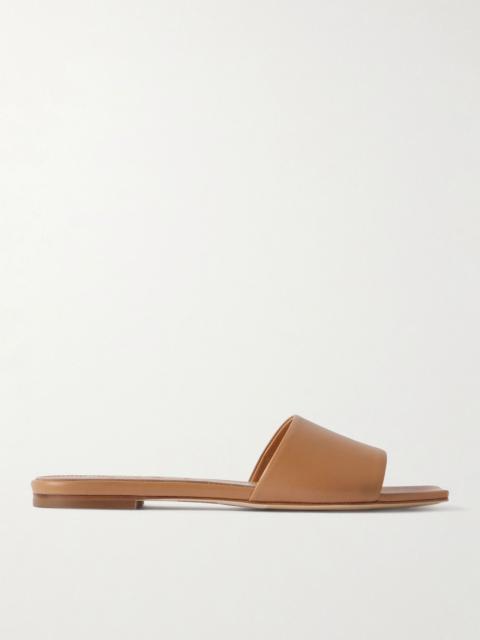Aeyde Anna leather slides Brown