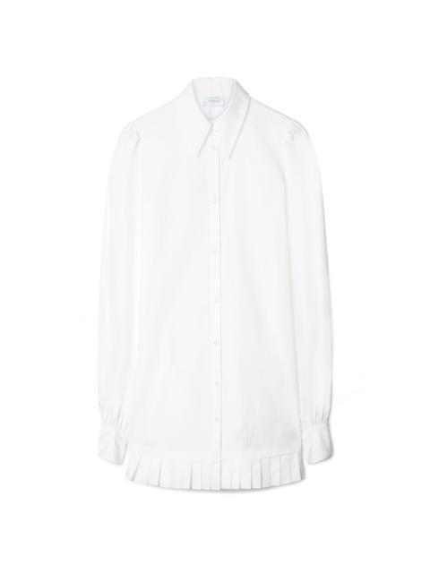 Off-White Poplin Pleat Shirt Dress