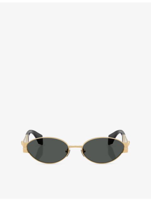VERSACE VE2301 Oval-Frame Metal Sunglasses