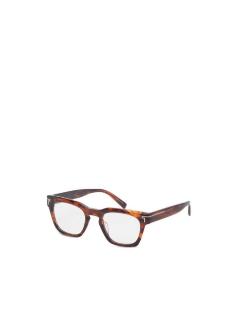 TUMI tortoiseshell-effect square-frame glasses