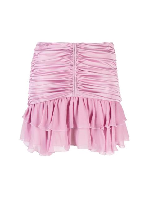 Blumarine ruched rufle-hem mini skirt