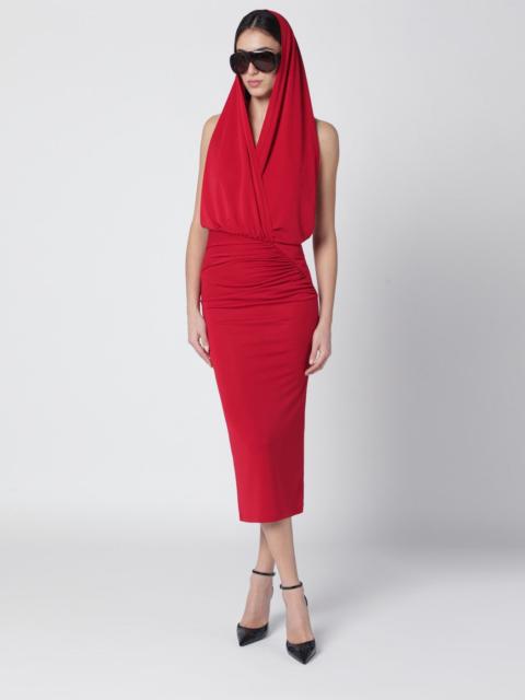 THE ANDAMANE Red Annie hooded midi dress