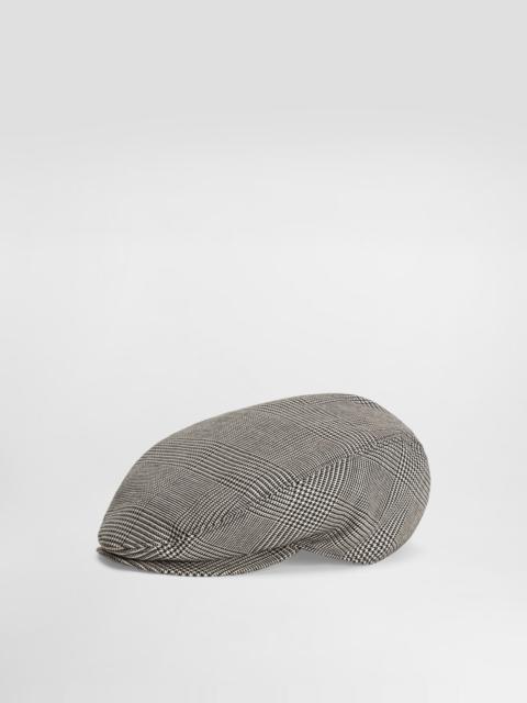 Dolce & Gabbana Virgin wool glen plaid flat cap