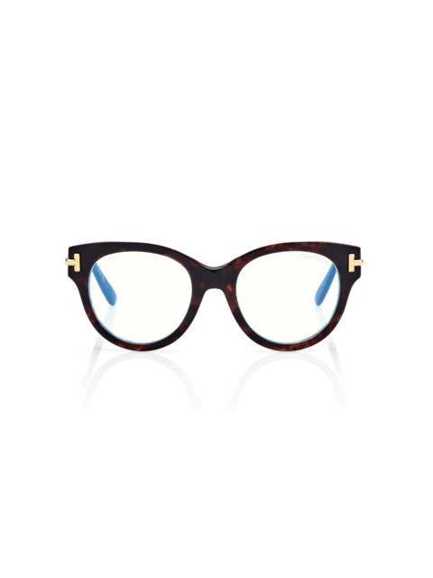 TOM FORD ICON BLUE BLOCK ROUND OPTICALS