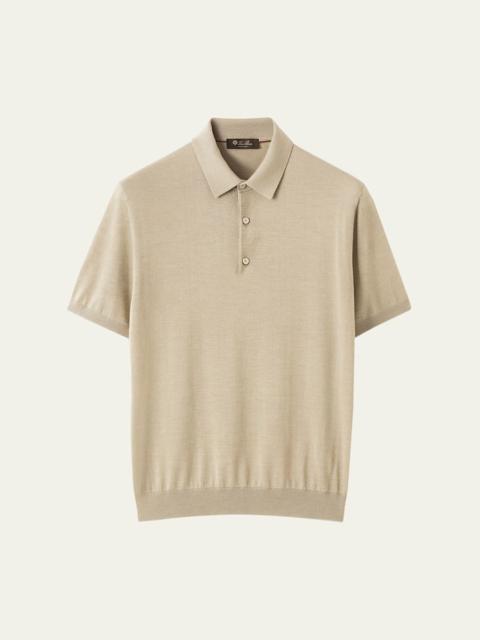 Loro Piana Men's Sottile Short-Sleeve Polo Sweater