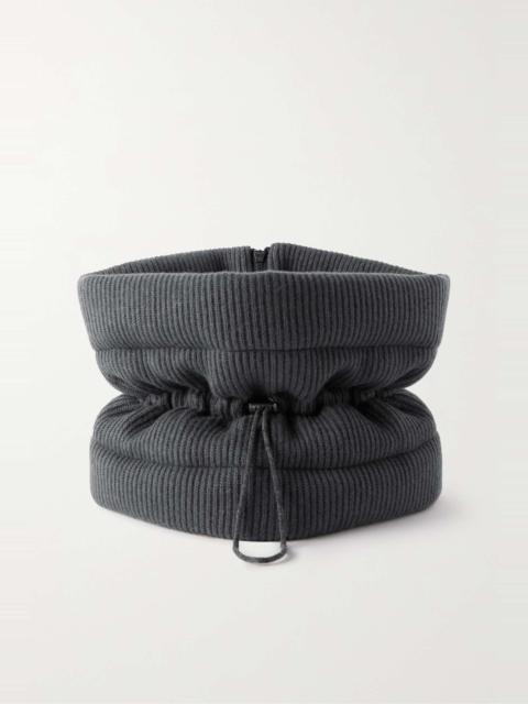 Ribbed padded cashmere snood