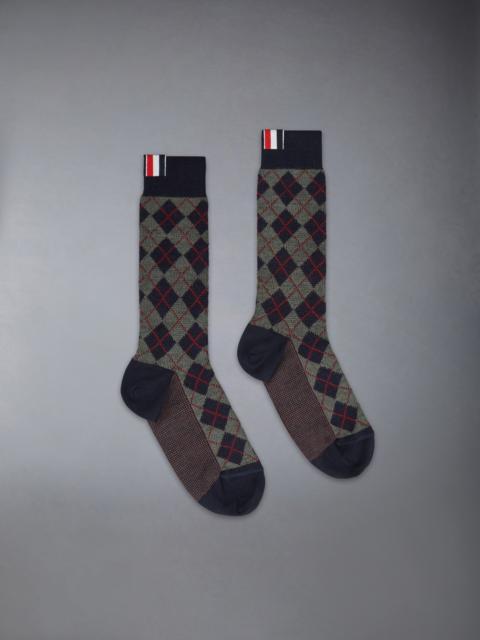 Thom Browne ARGYLE JACQUARD WOOL MID-CALF SOCKS