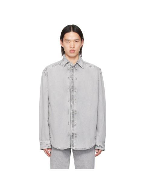 Y/Project Gray Snap Off Denim Shirt