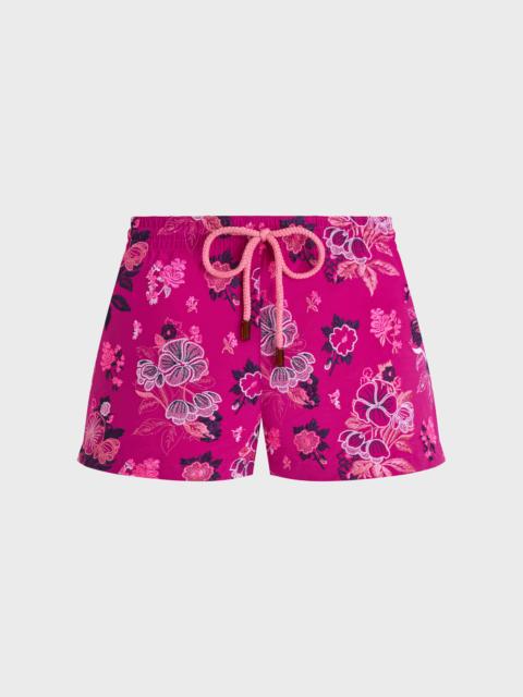 Vilebrequin WOMEN SWIM SHORTS EMBROIEDERED FLOWERS