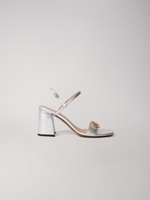 maje Metallic leather sandals