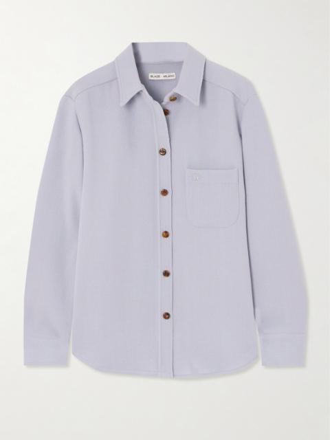 BLAZÉ MILANO Anabas Embroidered Wool-crepe Shirt