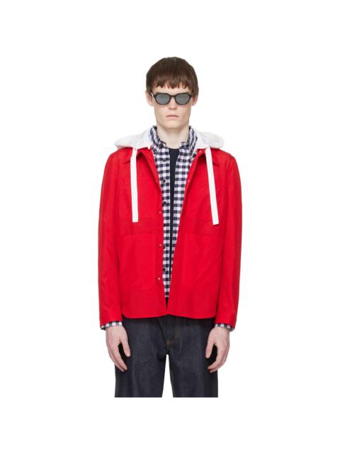 Thom Browne Red Utility Patch Pocket Jacket