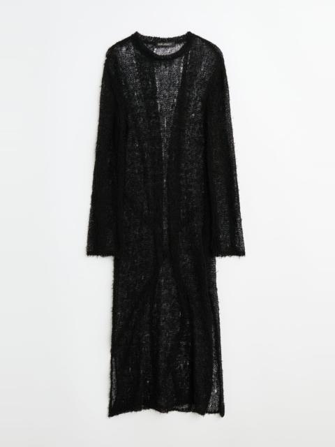 Our Legacy Tower Dress Black Ragged Open Linen