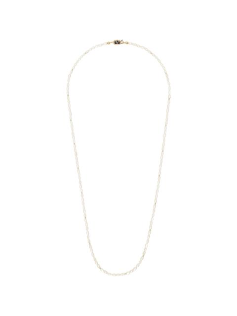 Valentino White & Gold VLogo Pearl Necklace