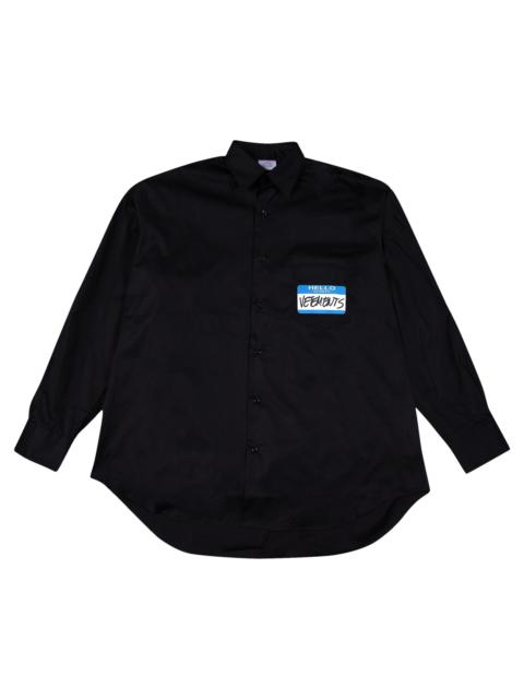 Vetements My Name Is Shirt 'Black'