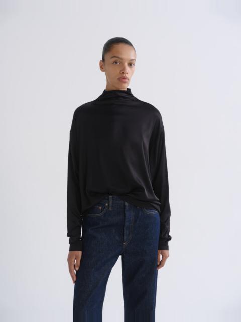 AGOLDE BRYONY TOP (SATIN) IN BLACK